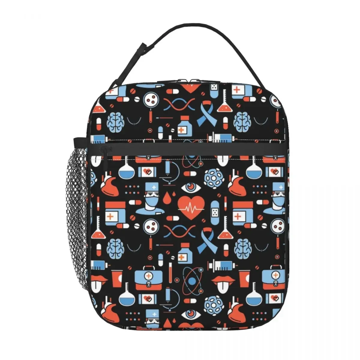 Sac à lunch de dessin animé personnalisé pour hommes et femmes, boîtes à lunch isolées thermiquement, sac d'infirmière, glacière pour l'école des étudiants