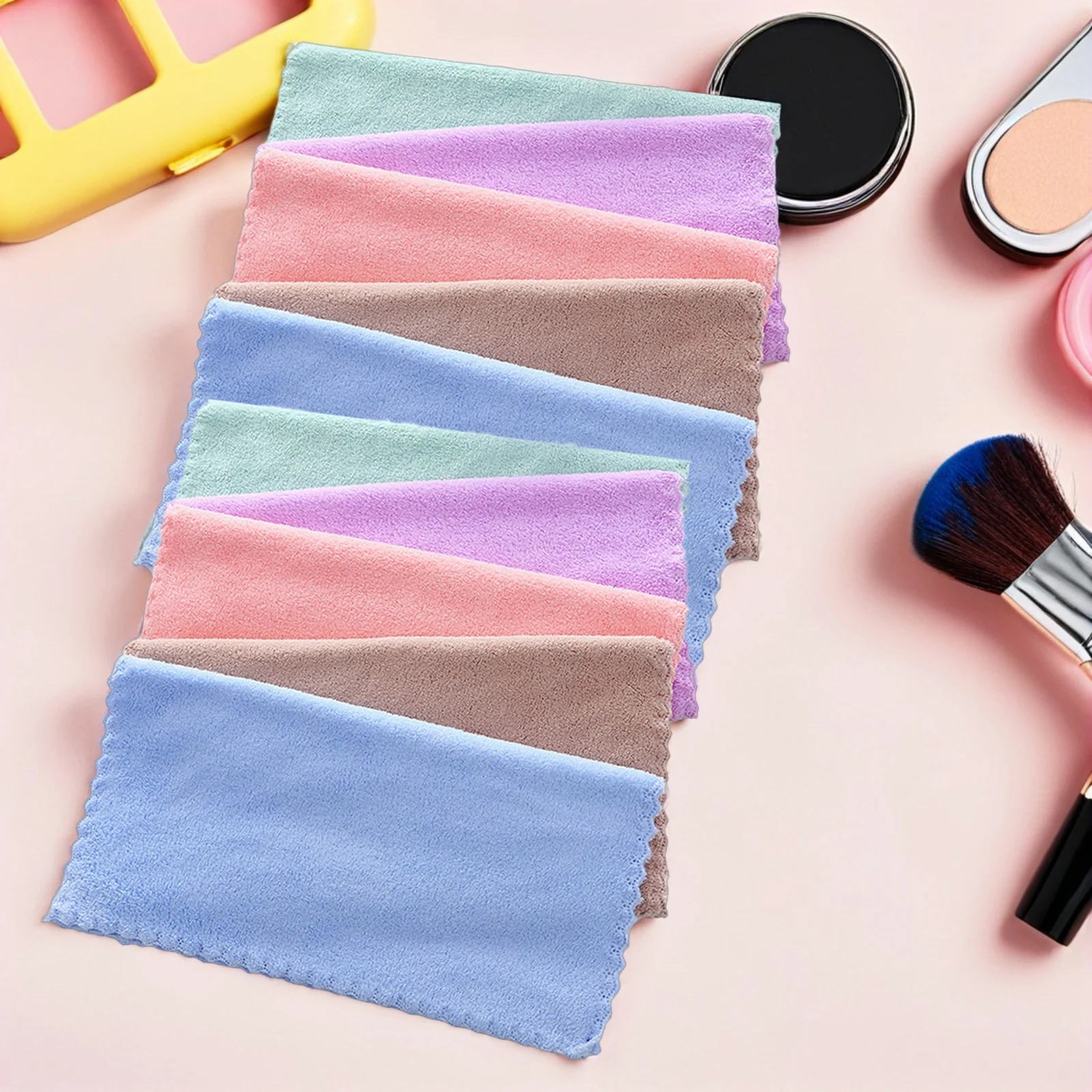 

10Pcs Facial Towel Set Microfiber Makeup Remover Washcloths Soft Non-Scratch for Sensitive Skin Women Travel Microfiber