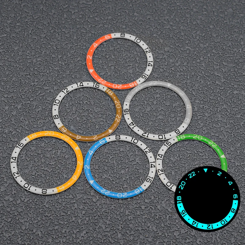 Mod 38mm SKX007 inserto lunetta in resina C3 verde luminoso adatto a Seiko SKX007 SKX009 SRPD cassa dell'orologio NH35 NH36 movimento parte dell'orologio