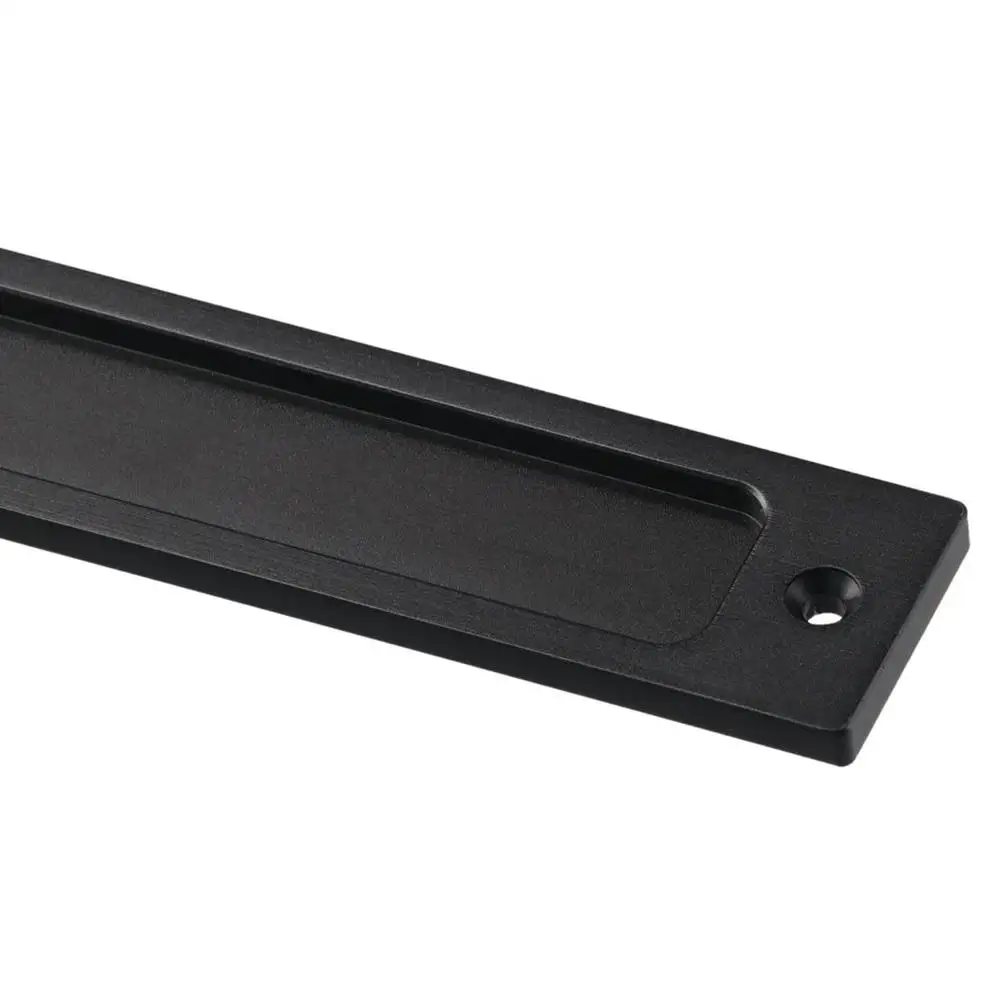 มือจับประตูโรงนาโลหะผสมสังกะสีสีดำ6นิ้วแบบดึงสี่เหลี่ยมดึงได้ล้างประตูโรงรถประตูบานเลื่อน