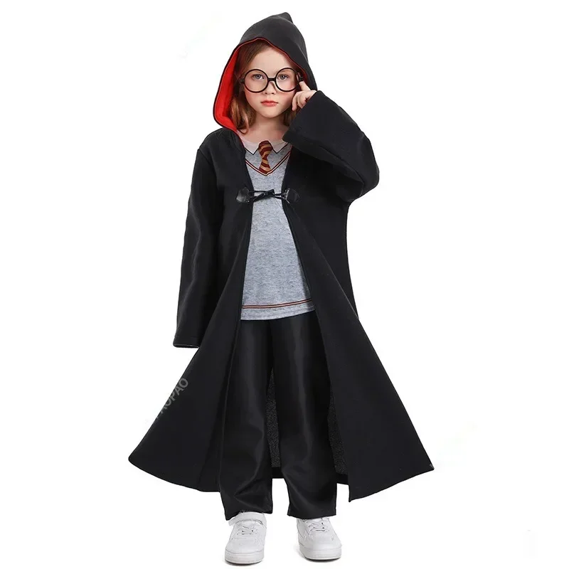 

New Children's Halloween Costume Magic Robe Cosplay Festive Atmosphere School Party Performance British Magician Robe Costume