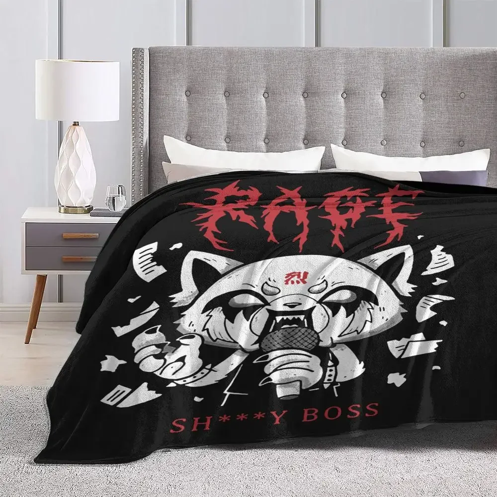 Aggretsuko Aggressive Retsuko Karaoke Rage Mood Blanket Cover Fleece Super Warm Throw Blankets for Bedding Couch Bedroom Quilt