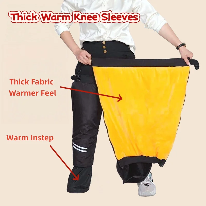 Warm Leg Sleeves Waterproof Motorcycle Knee Pads Zipper Leg Warmer Winter Thermal Knee Brace Motorcycle Leg Guards Knee Pads