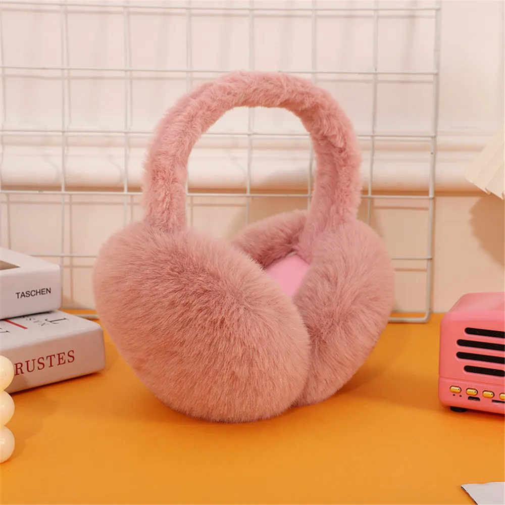 2024 Earmuffs Women\'S Winter Cute Foldable Simple Ear Cover Ear Protection Korean Version Warmth Plush Warm Anti-Freeze Eartips