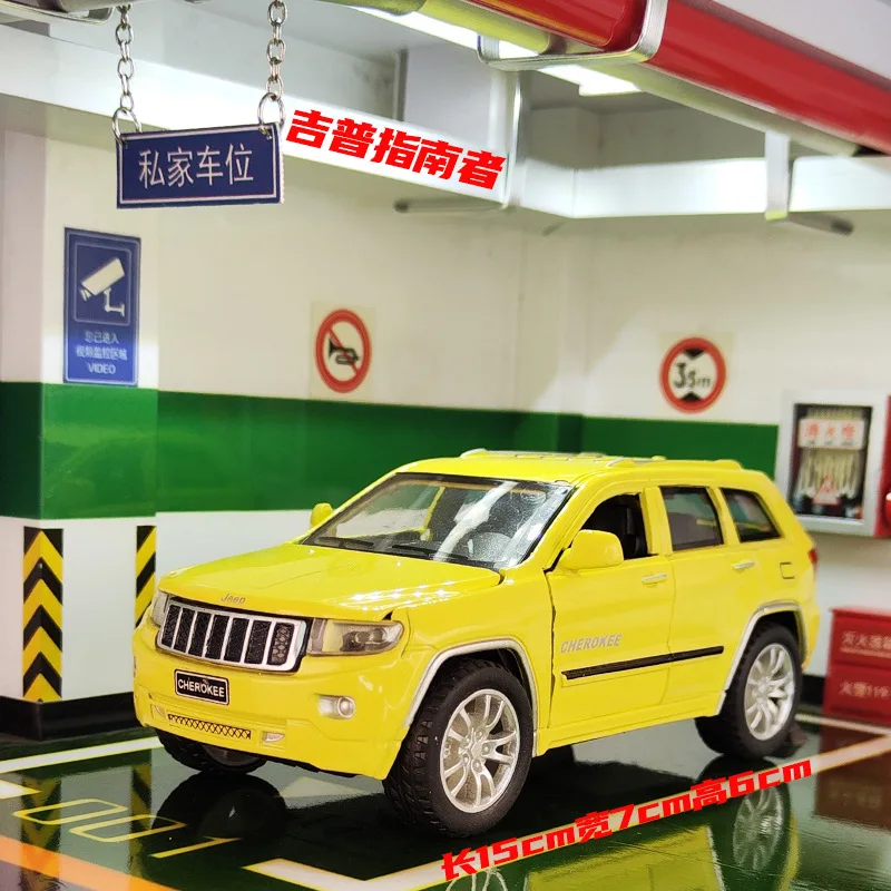 

1:32 Jeep Compass Grand Cherokee Vehicle Diecast Metal Alloy Model Pull Back Sound Light Car Kids Gift Collection F450