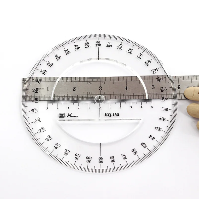 15cm/5.9 in diameter 360 degree thickness measuring angle ruler round ruler accurate mathematical round template