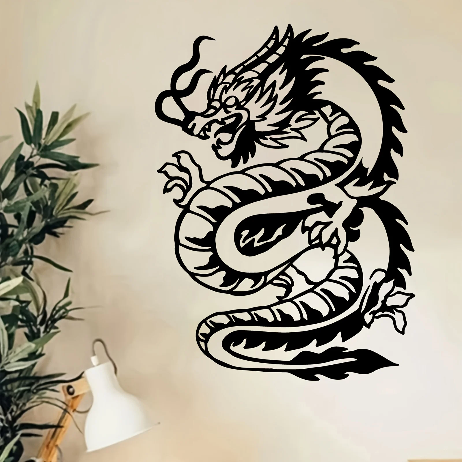 1 pièce Décoration murale en métal sur le thème du dragon, Sculpture murale dynamique de dragon, Ornement artistique à suspendre pour la maison