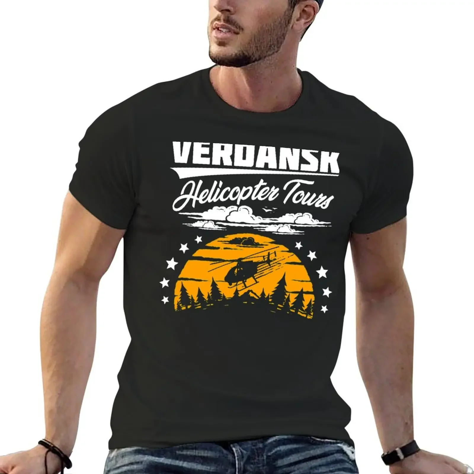 Warzone/Verdansk Helicopter Tours T-Shirt Short sleeve tee customs design your own customizeds mens graphic t-shirts hip hop