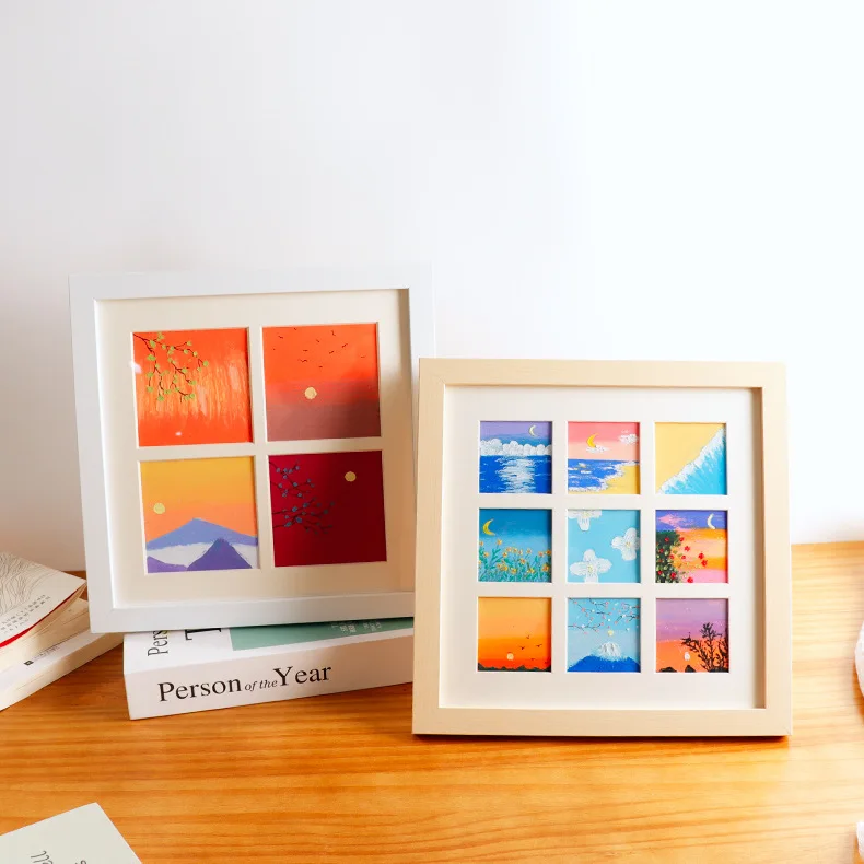 Modern Minimalist Style Square Painting Frame Oil Painting Display Stand Wall Hanging Picture Frame Home Decor Density Board