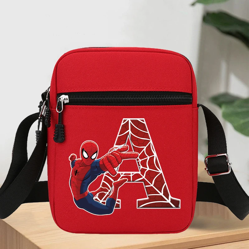 جديد سبايدرمان حقيبة كتف الكرتون رسالة A-Z مطبوعة حقيبة يد موضة حقيبة كروسبودي الأطفال حمل الحقائب هدايا عيد ميلاد الاطفال