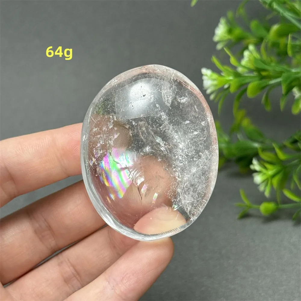 Natural High Quality White Crystal Palm Playing Mineral Quartz Energy Ornaments Healing Meditation Prayer Home Decoration Gifts