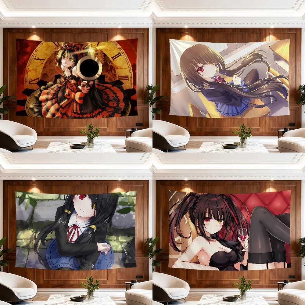 comic anime d-DATE A LIVE k-Kurumi Tokisaki flag Room Dorm Camp Party Garage Picnic hogar home Decor Banner Wall Hanging Gift