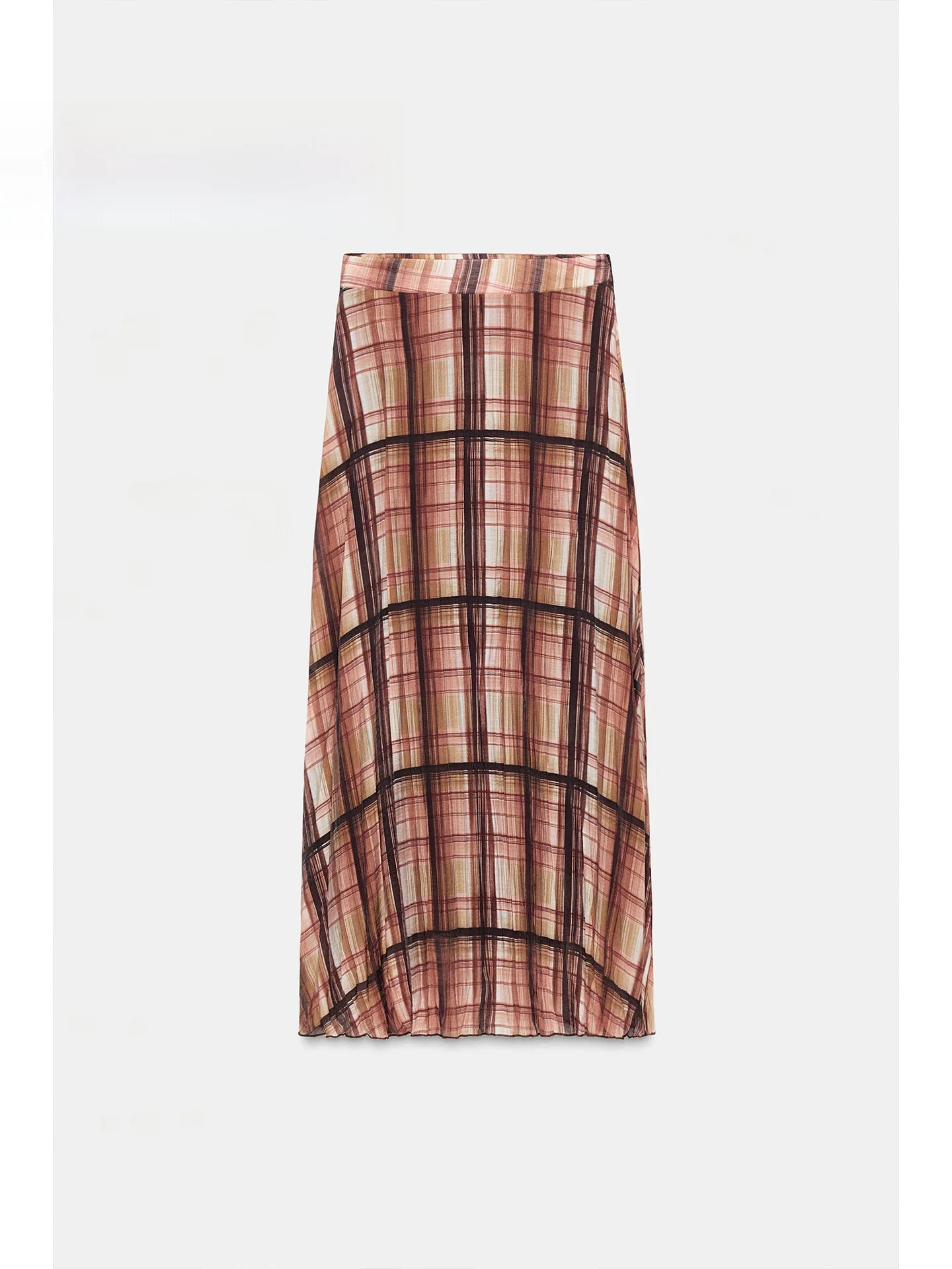 

Winter 2025 High Waist Pleated Effect Cheered Midi Skirt Women's Casual Sle Body a f-length Skirts