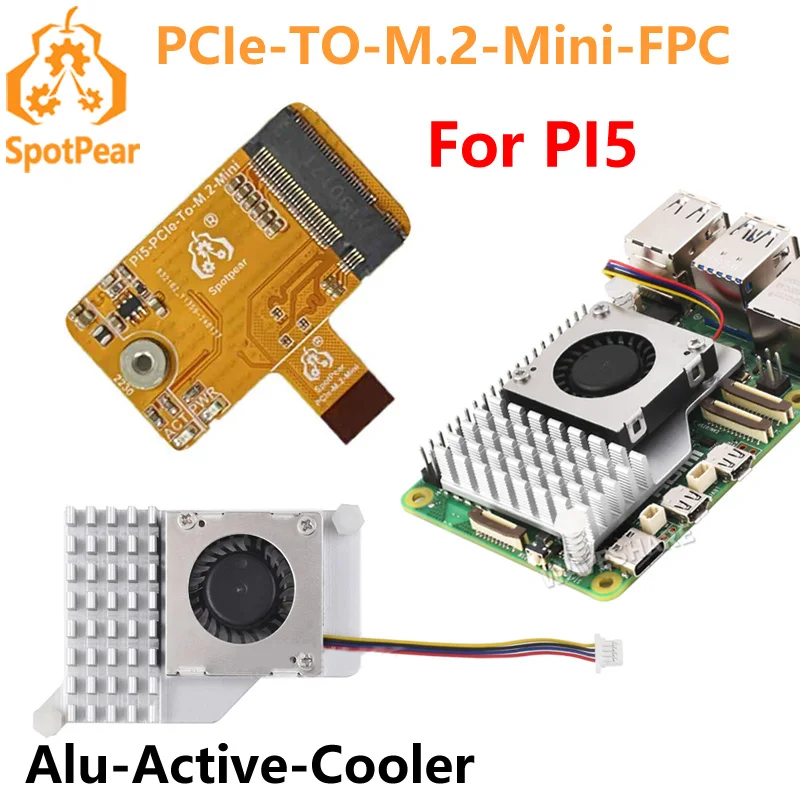 

Raspberry Pi5 PCIe to M.2 NVMe SSD Mini One-Body Board HAT PCIe-TO-M.2-Mini-FPC & Differential Matching Design Pi5-PCIe-2230