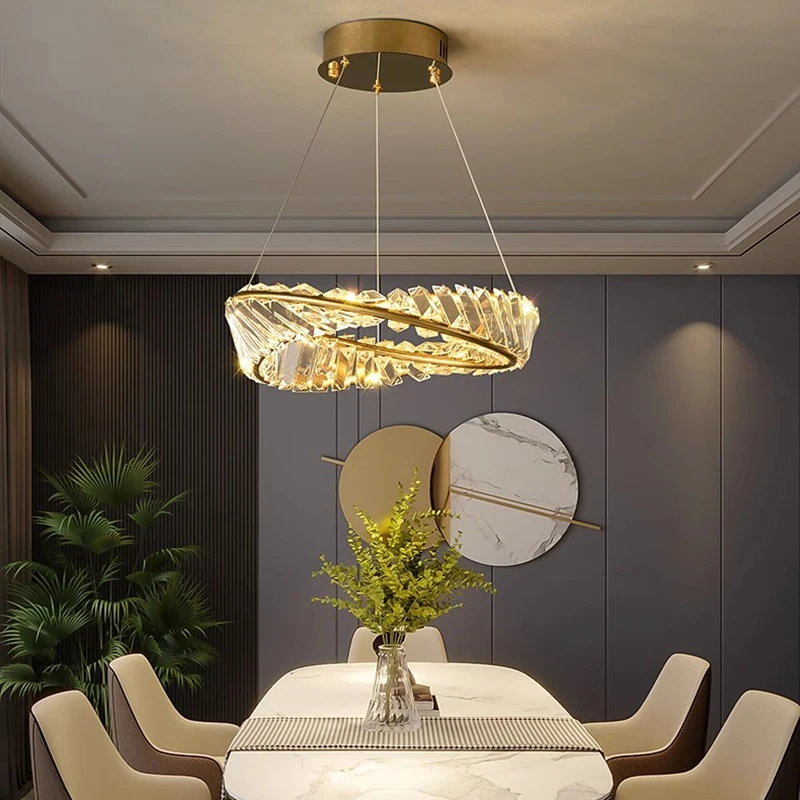 Imagem -05 - Modern Crystal Chandelier For Home Decoration Living Room Pendant Lamp Dining Room Pendant Lights Iluminação Interior