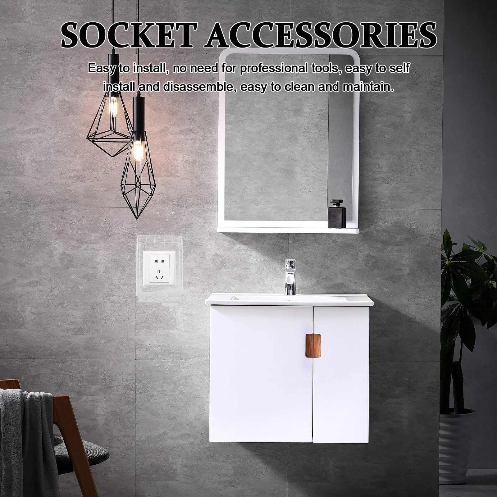 Waterproof Socket Cover for 86 Type Wall Switch Outlet Transparent Lockable Plastic Electrical Socket Protector Bathroom Kitchen