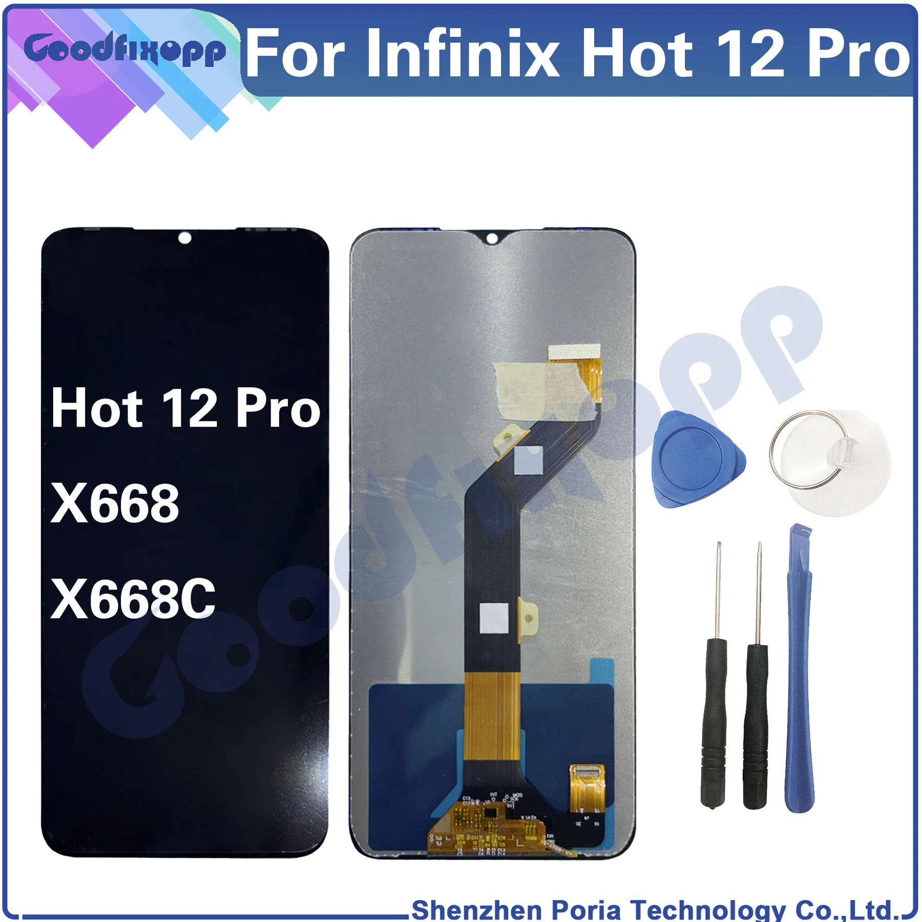 For Infinix Hot 12 Pro X668 X668C Hot12Pro LCD Display Touch Screen Digitizer Assembly Repair Parts Replacement