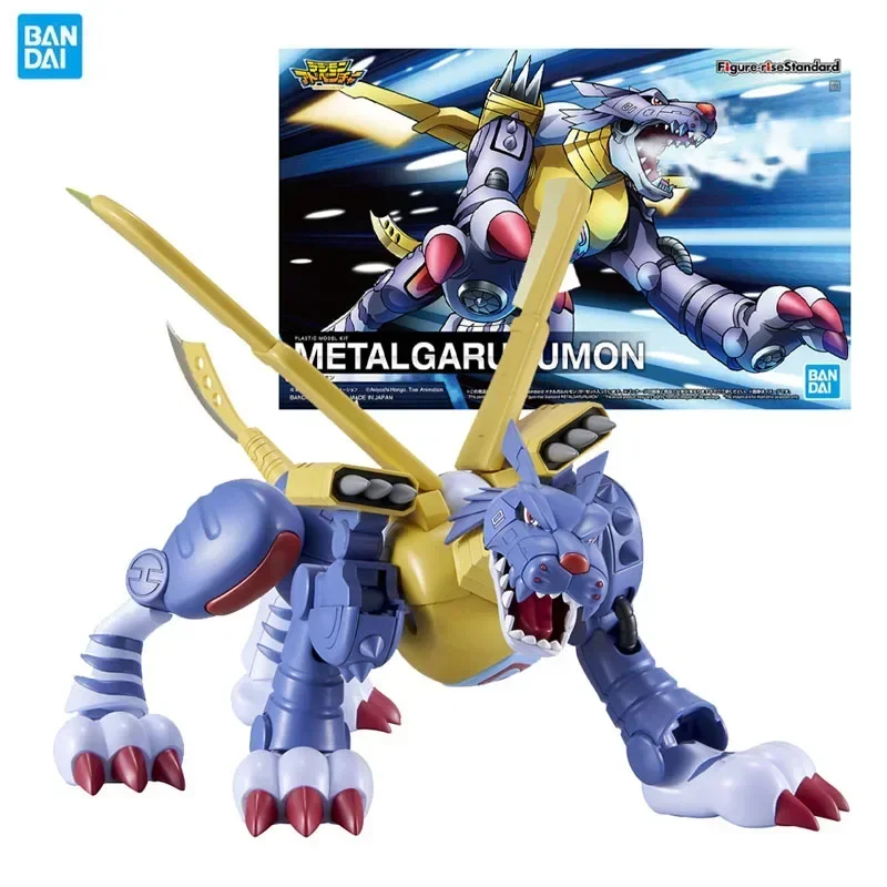 

Bandai Genuine Edition Digimon Adventure Model Garage Kit Figure-rise Series Metal Garurumon Model Anime Action Figure