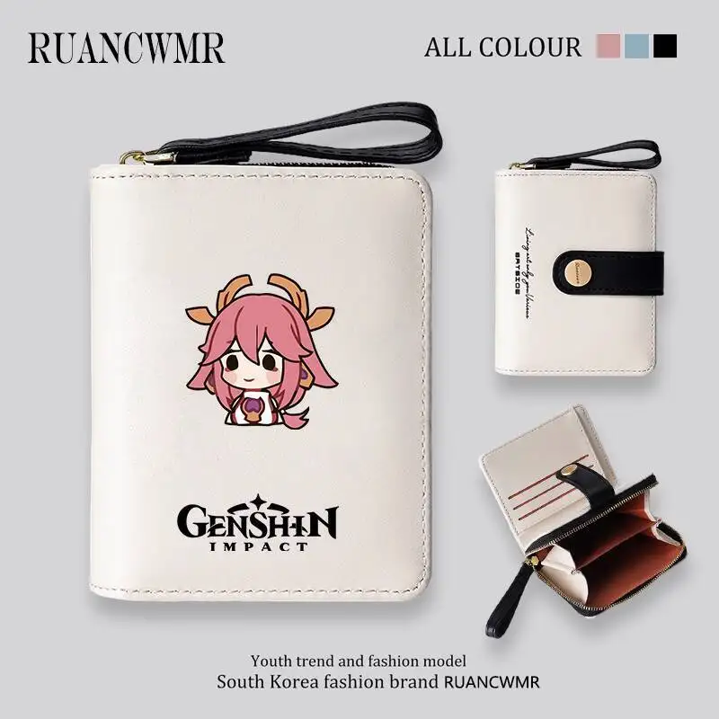 

Genshin Impact Anime Yae Miko Game Merchandise Birthday Gift Wallet Coin Purse Unisex Student Foldable Card Holder Ani