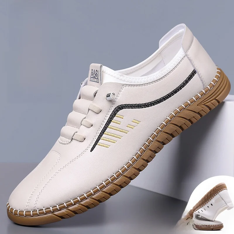 

Мужские кожаные туфли Woodpecker: повседневные, дышащие, с мягкой подошвой, нескользящие, легкие, удобные слипоны для тренировок