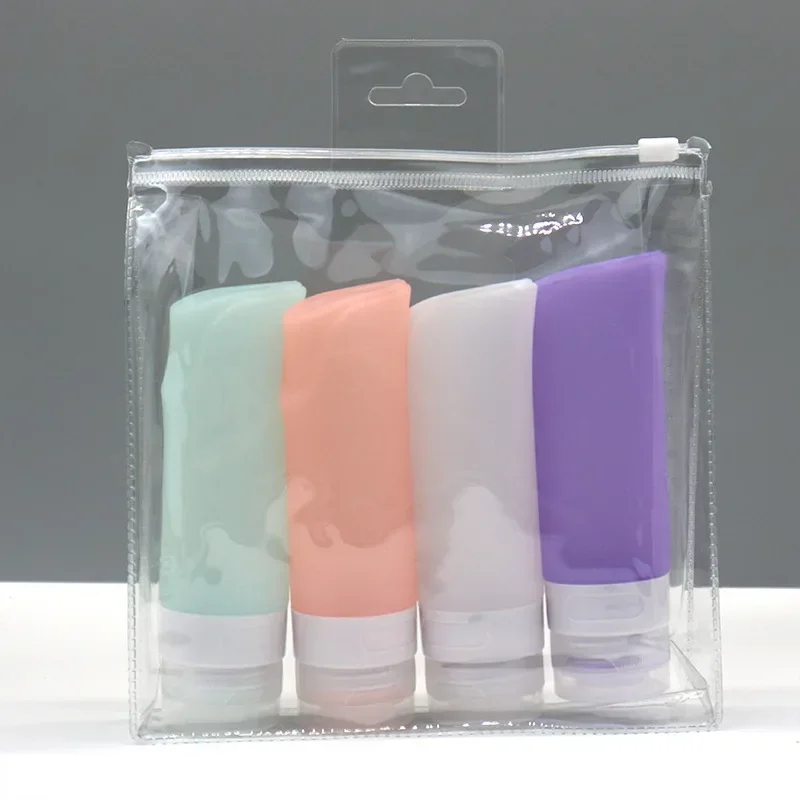 90ml Empty Bottle Silicone Travel Kit Packing Press Bottle For Lotion Shampoo Bath Small Sample Containers Blue Green