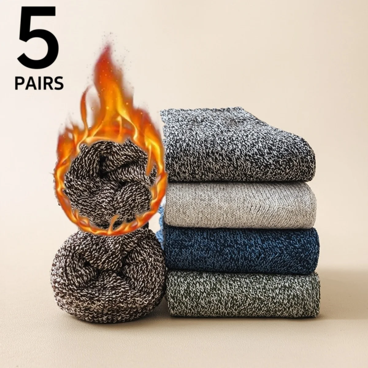 5 Pairs of Multi-Colored Men's Mid-Calf Socks, Knitted, Breathable, Comfortable, Soft, Skin-Friendly, Moisture-Wicking, Stylish, Versatile, Casual, Suitable for Students, Spring, Summer, Autumn, Winter