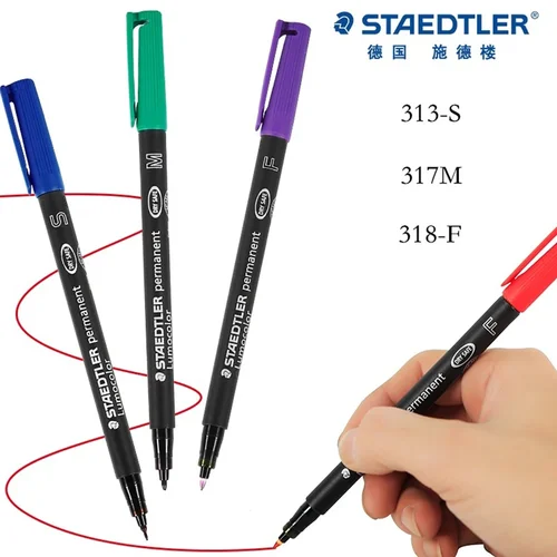 Imagen 2 del producto 1 Uds. Bolígrafo de marcado alemán STAEDTLER aceite impermeable uso Industrial 313 317 318 0,4/0,6/1,0mm escritura marcado suministros de oficina