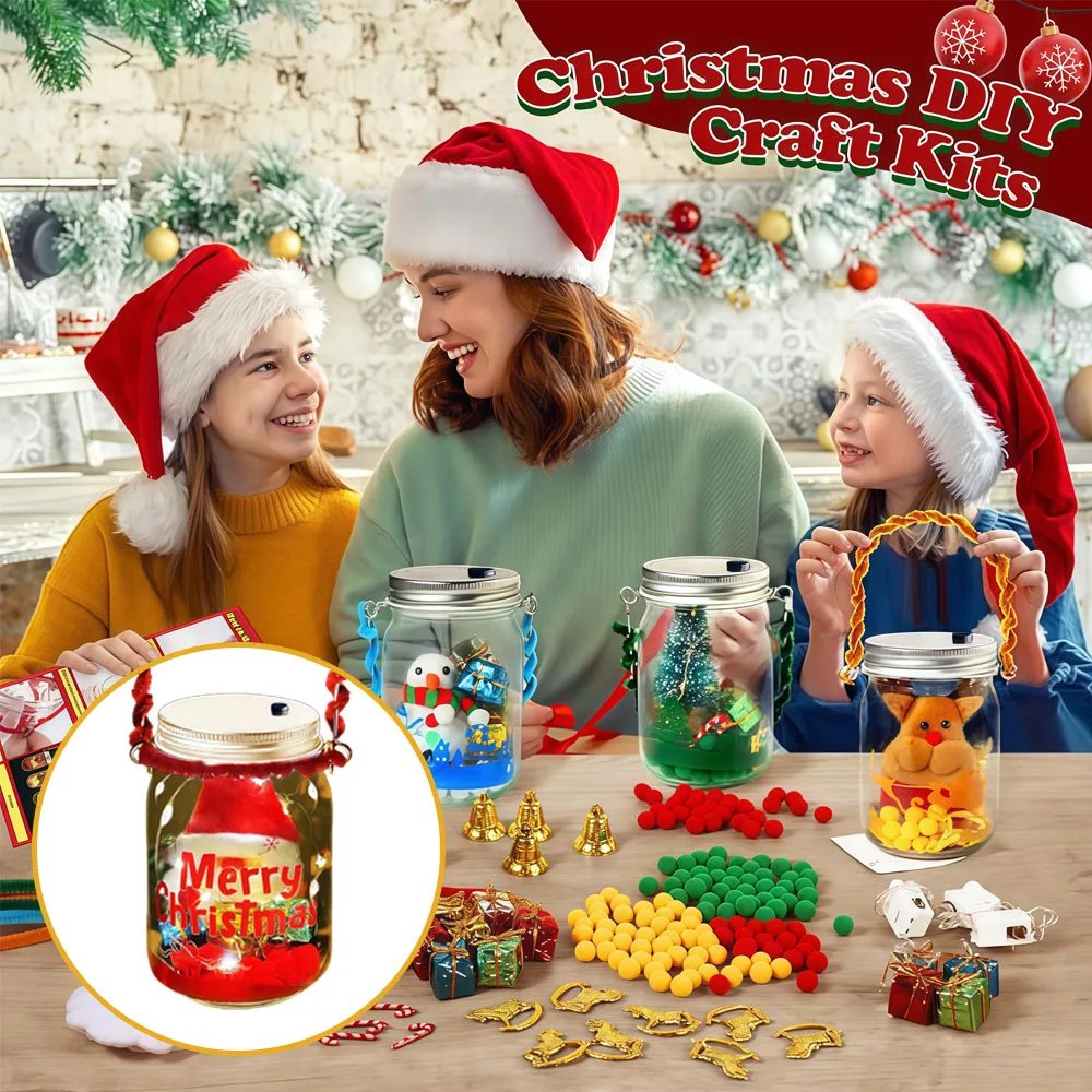 Solar Mason Jar Fairy Light – مجموعة أدوات يدوية LED للأطفال |   ديكور إبداعي للعطلات وهدية للحفلات للهالوين وعيد الميلاد