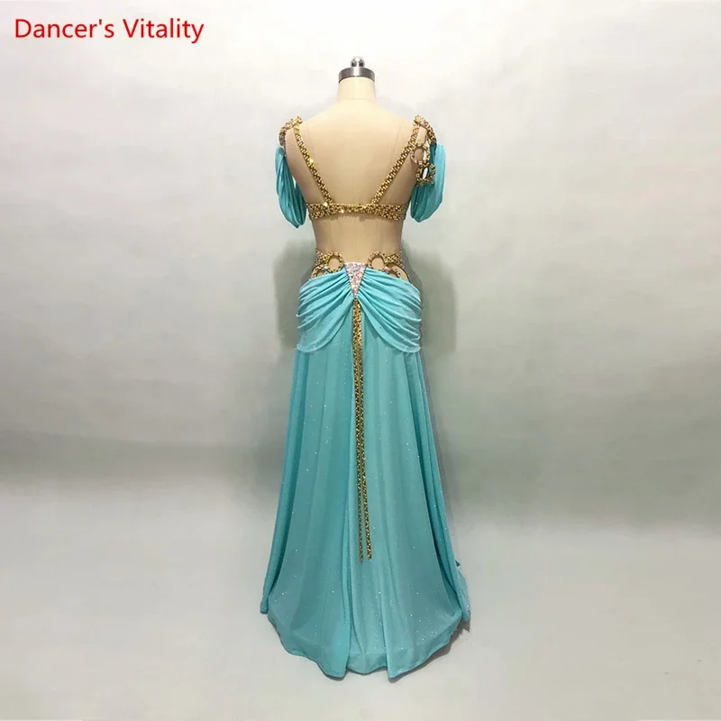 Belly Dance Professional Competition Clothes for Women Belly Dancing Senior AB Stones Oriental Dance Outfit Top Skirt Dance Wear