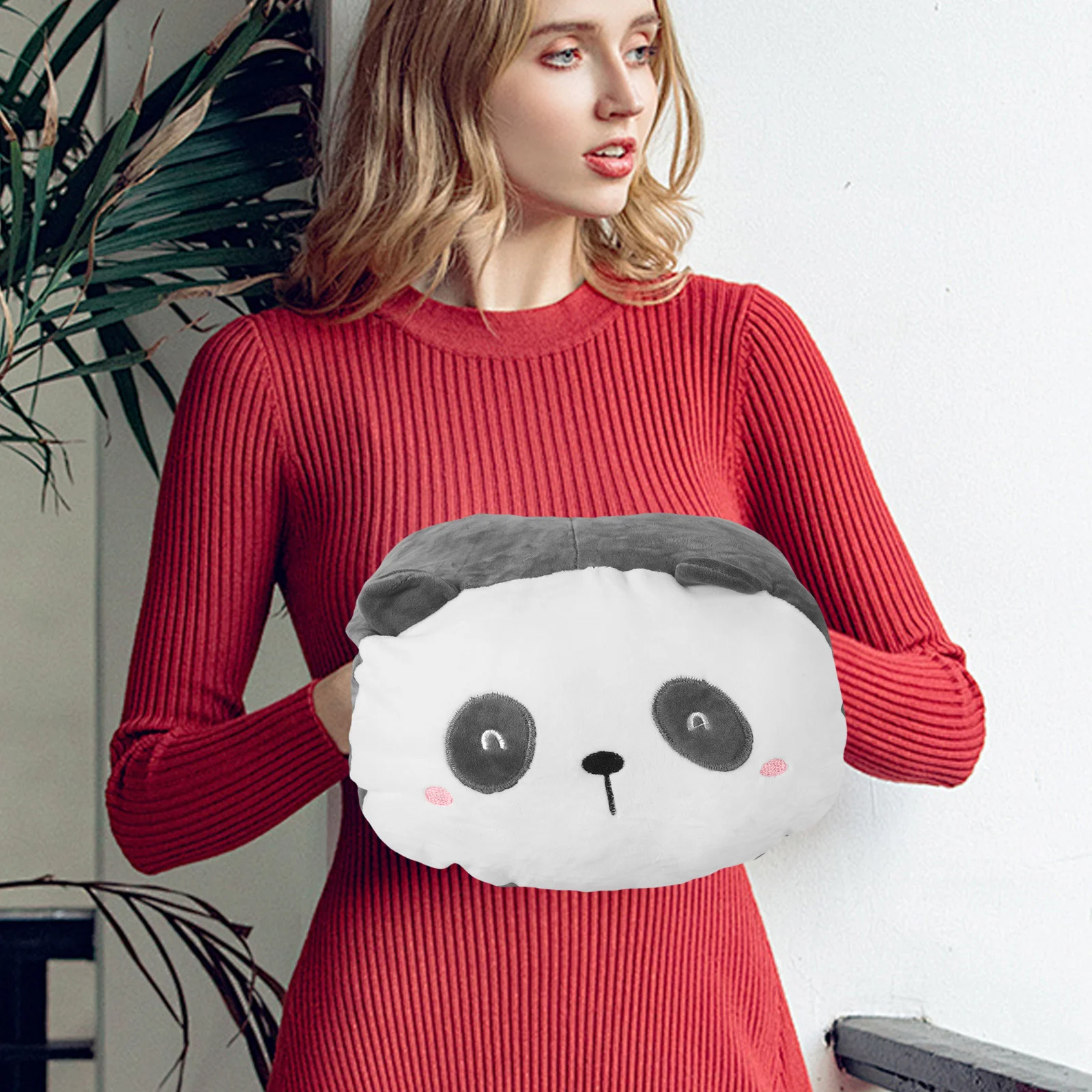 

Cartoon Hand Warmer Pillow Soft Decorative Throw Cushion Ideal for Reading Studying Nap Time Indoor Outdoor Use