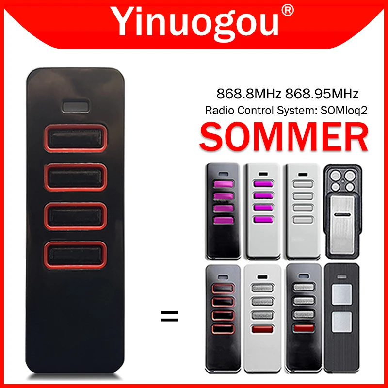 

SOMMER Pearl Vibe 4018V000 4019V000 4018V064 S10019-00001 S10779-00001 TX55-868-4 Garage Door Remote Control 868.8MHz 868.95MHz