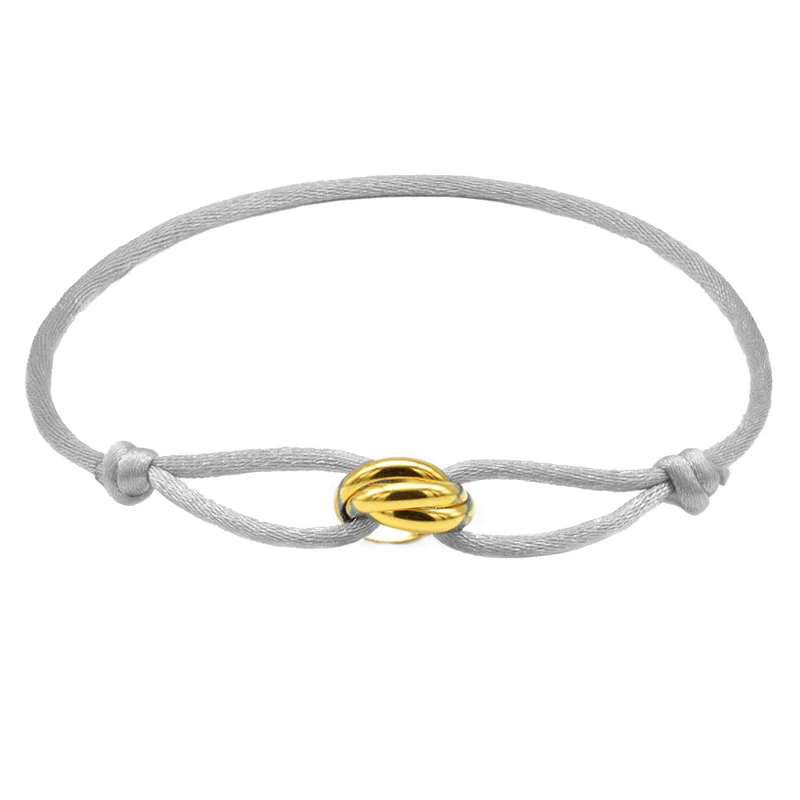 Zalman Groothandel GDS888 Luxe Unisex Armband 3 Metalen Gesp Handketting Verstelbare Heren Touw Armband Voor Vrouwen Sieraden Geschenken