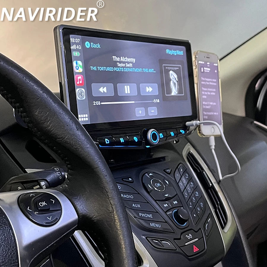 10.88'' Android 14 For Ford Focus Mk3 Kuga Fiesta C-MAX Qled Screen Multimedia Autoradio Radio  Bluetooth WIFI CarPlay GPS DSP