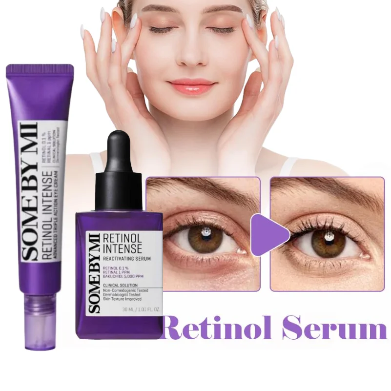 

SOME BY MI Retinol Intense Set Reactivating Serum Triple Action Eye Cream, Korean Anti-Aging Skincare Lifts Firms Under-Eye Skin