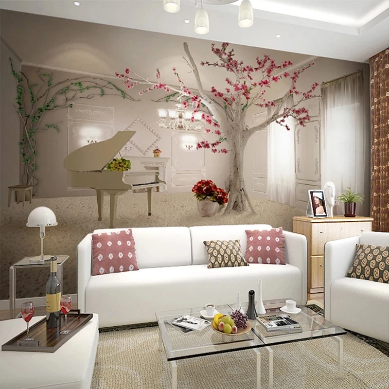 Custom 3D Self Adhesive Wallpaper Modern Fashion Beautiful Photo Mural Tree Living room sofa TV background bedroom restaurant