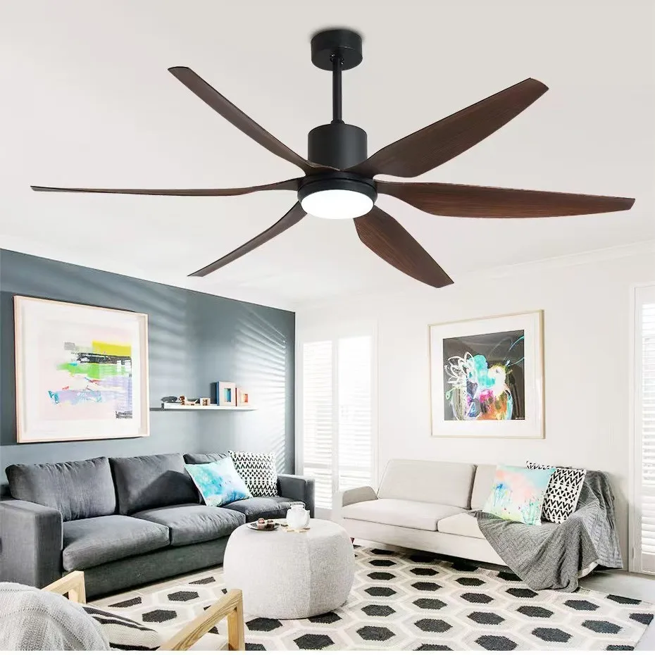 

American Modern Integrated Fan Pendant Lights Strong Wind Living Room Led Lighting Dining Table Study Hanging Chandeliers Lamps