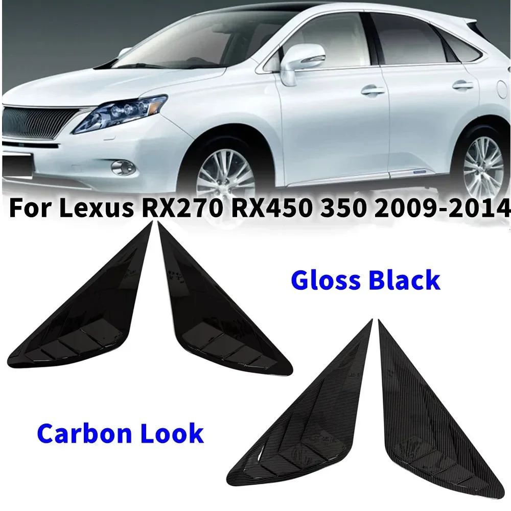 For Lexus RX270 RX450 350 2009-2014 ABS Plastic Window Quarter Louver Scoop Cover Side Vent Shutter Trim Car Adhesive Accessorie