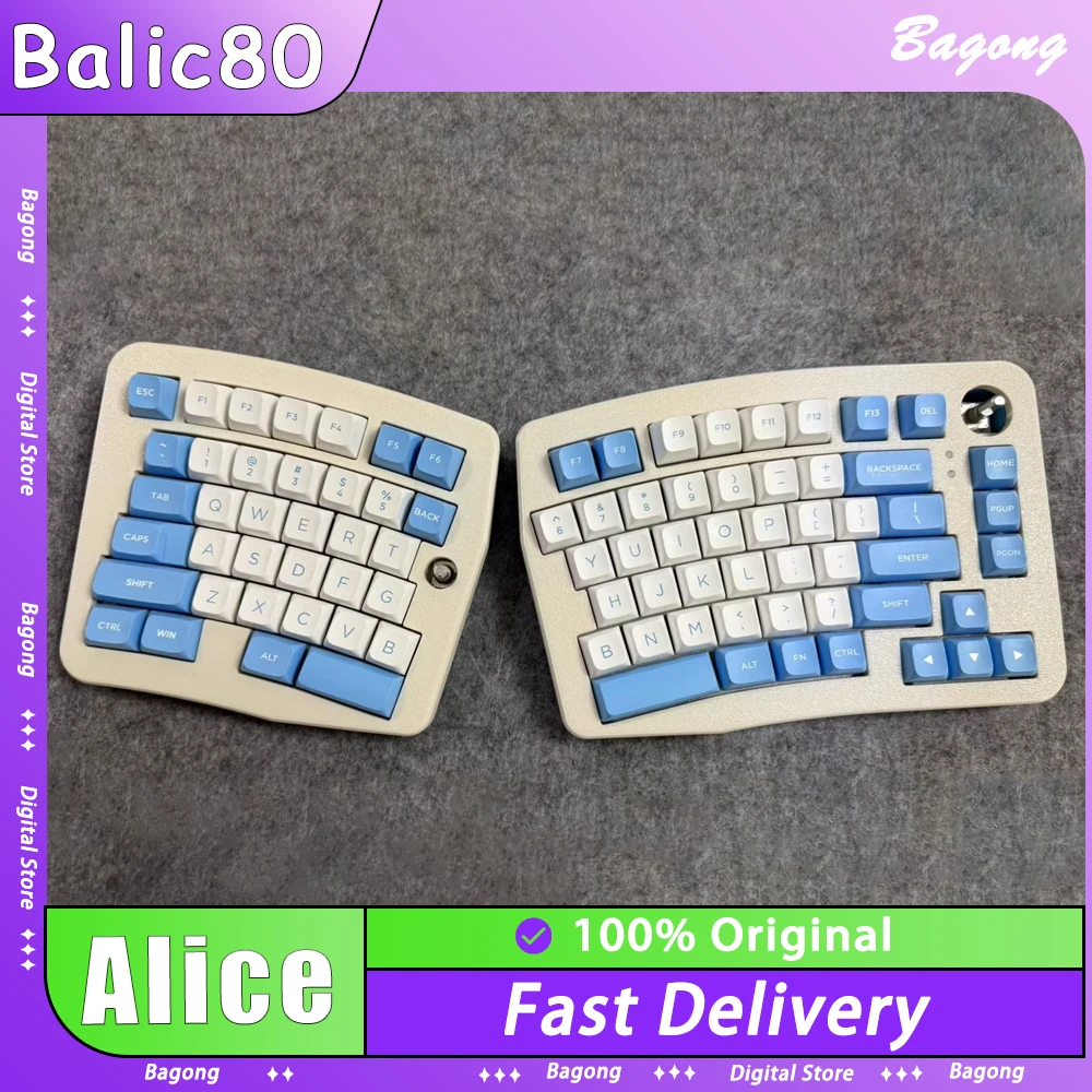

Balic80 Alice Split Keyboard Single Mode Support Qmk Vial Wired Keyboard Ergonomics Split Keyboard Kit Custom Gamer Accessories