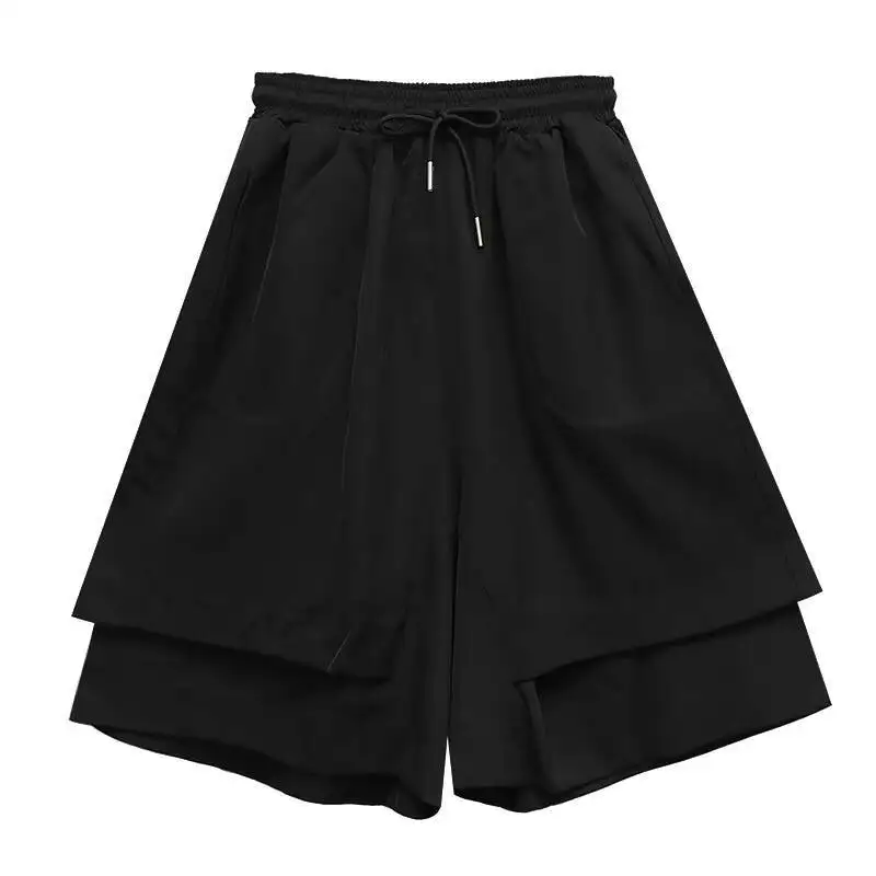 Pantalones cortos de pierna ancha para mujer, falda de pantalón con personalidad, diseño de corte tridimensional Irregular, talla grande, novedad de verano