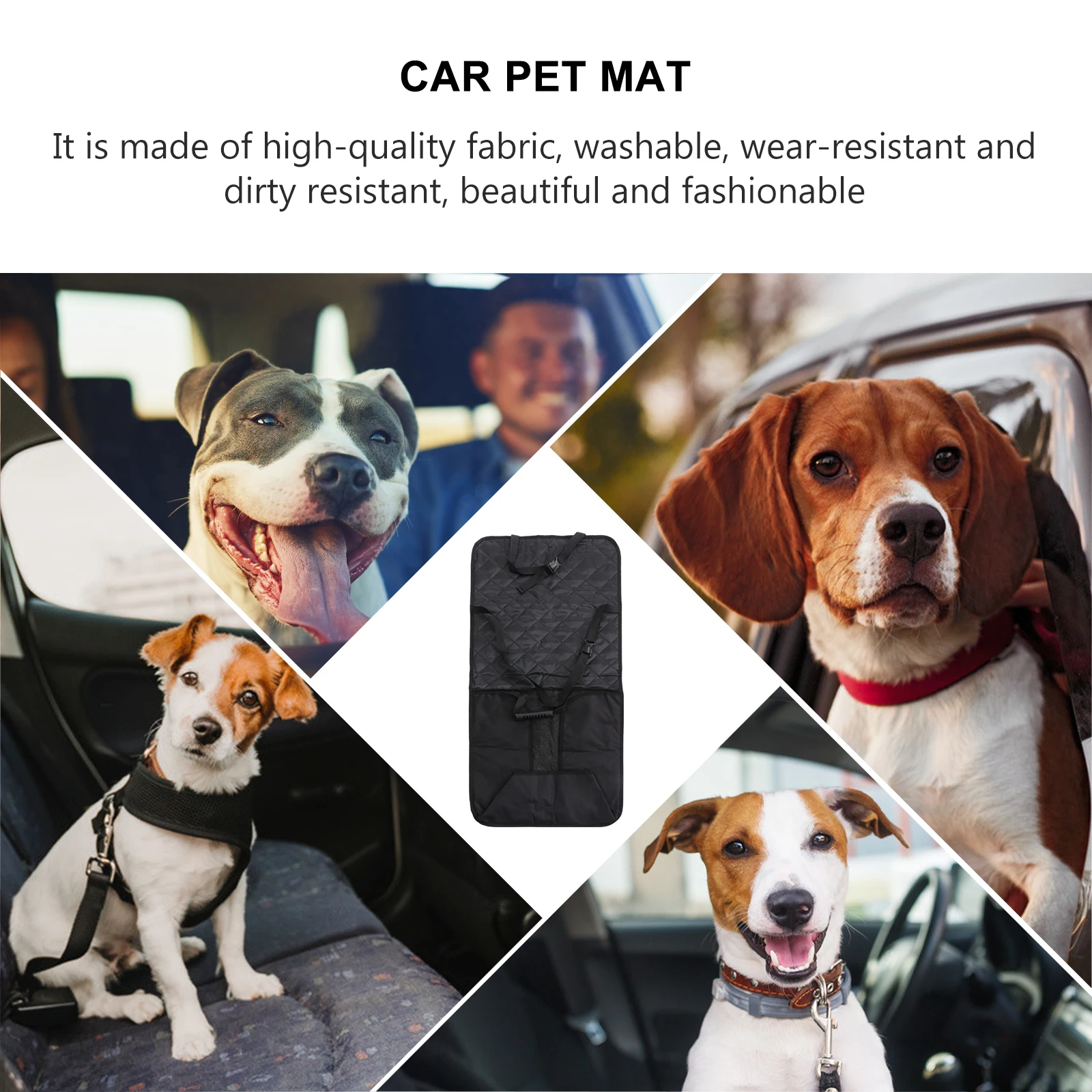 

Waterproof Pet Seat Cover Dog Mat Simple Practical Cushion for Cats Dogs Black Back Anti dirty Lightweight Easy Clean Non slip