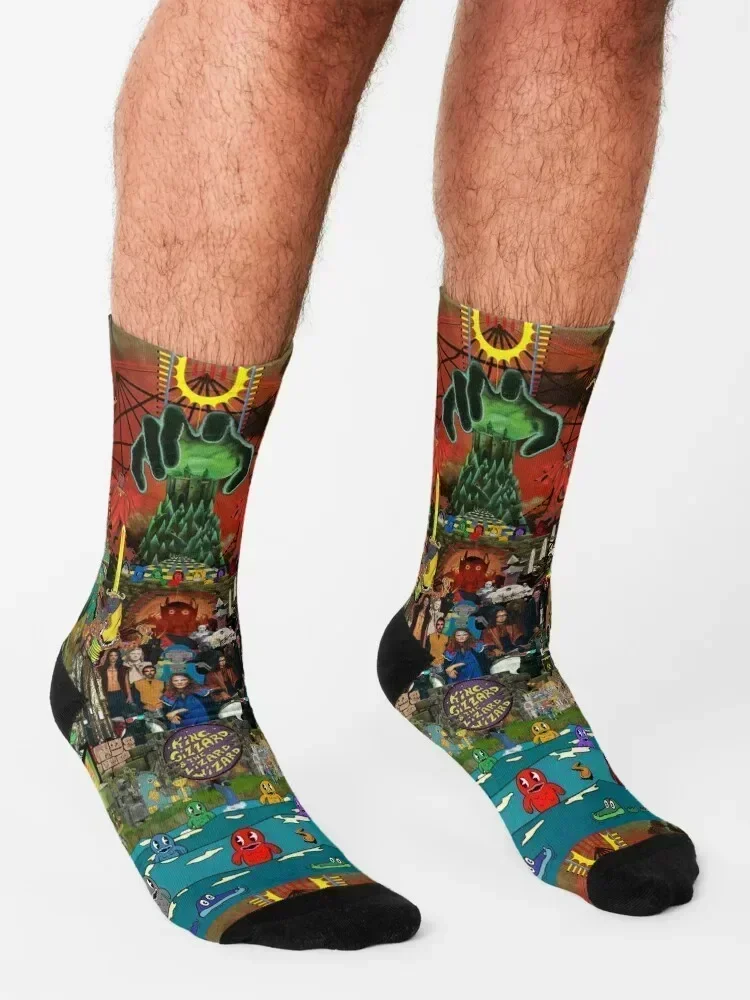 مجموعة King Gizzard and the Lizard Wizard - جميع المناهجات للتقديمية - جوارب King Gizzard's Altered Beasts Club Band Socks #3