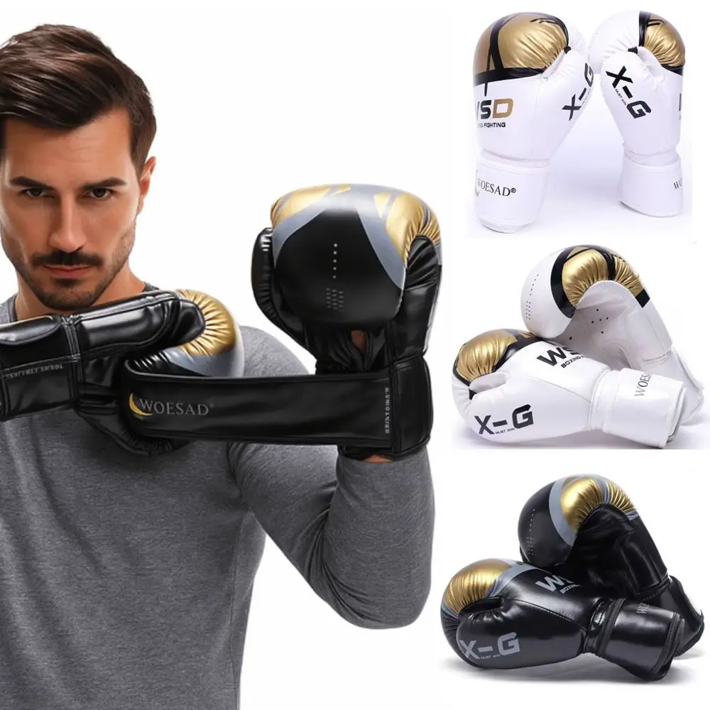 

New PU Leather Boxing Golves Adjustable Breathable Training Gloves Thick Full Coverage Kick Boxing Gloves
