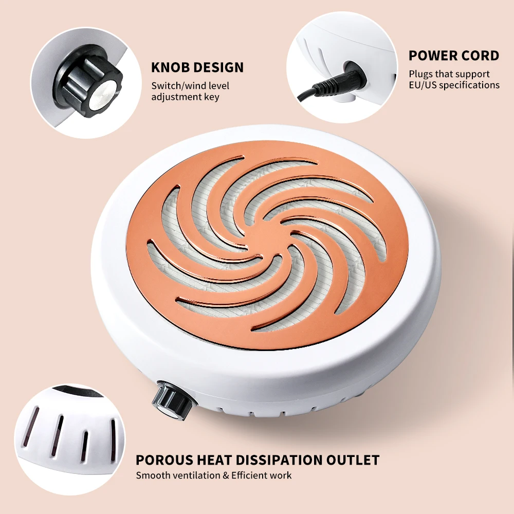 เครื่องดูดฝุ่นเล็บทรงพลัง 4500 รอบต่อนาที เครื่องดูดฝุ่นขัดเล็บระดับมืออาชีพ พร้อมไส้กรองแบบถอดได้