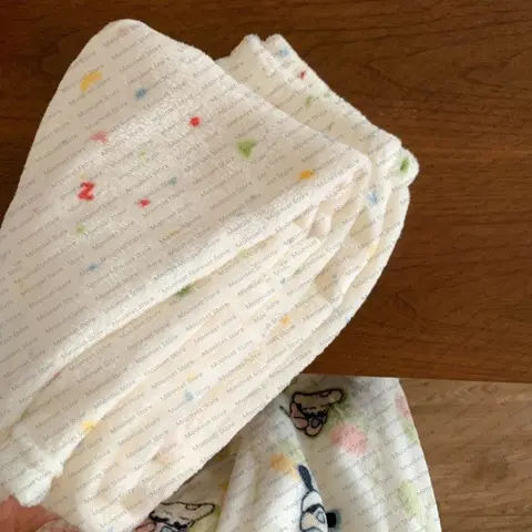 여성용 긴 바지 만화 플란넬 잠옷 바지 가을 겨울 캐주얼 긴 바지 심플한 홈 스타일 패셔너블 다용도 바지