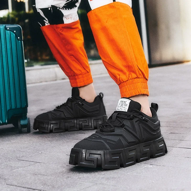 Scarpe casual Scarpe da passeggio stile street da uomo Scarpe sportive Scarpe da corsa da basket con suola spessa Scarpe vulcanizzate da uomo