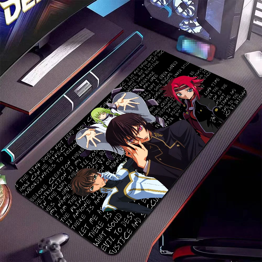 Anime C-Code Geass Offices Mousepad Large Anti-Slip Mouse Pad Stitched Edges Mat Durable Desk Laptop Gaming​ Keyboard Pad XXL