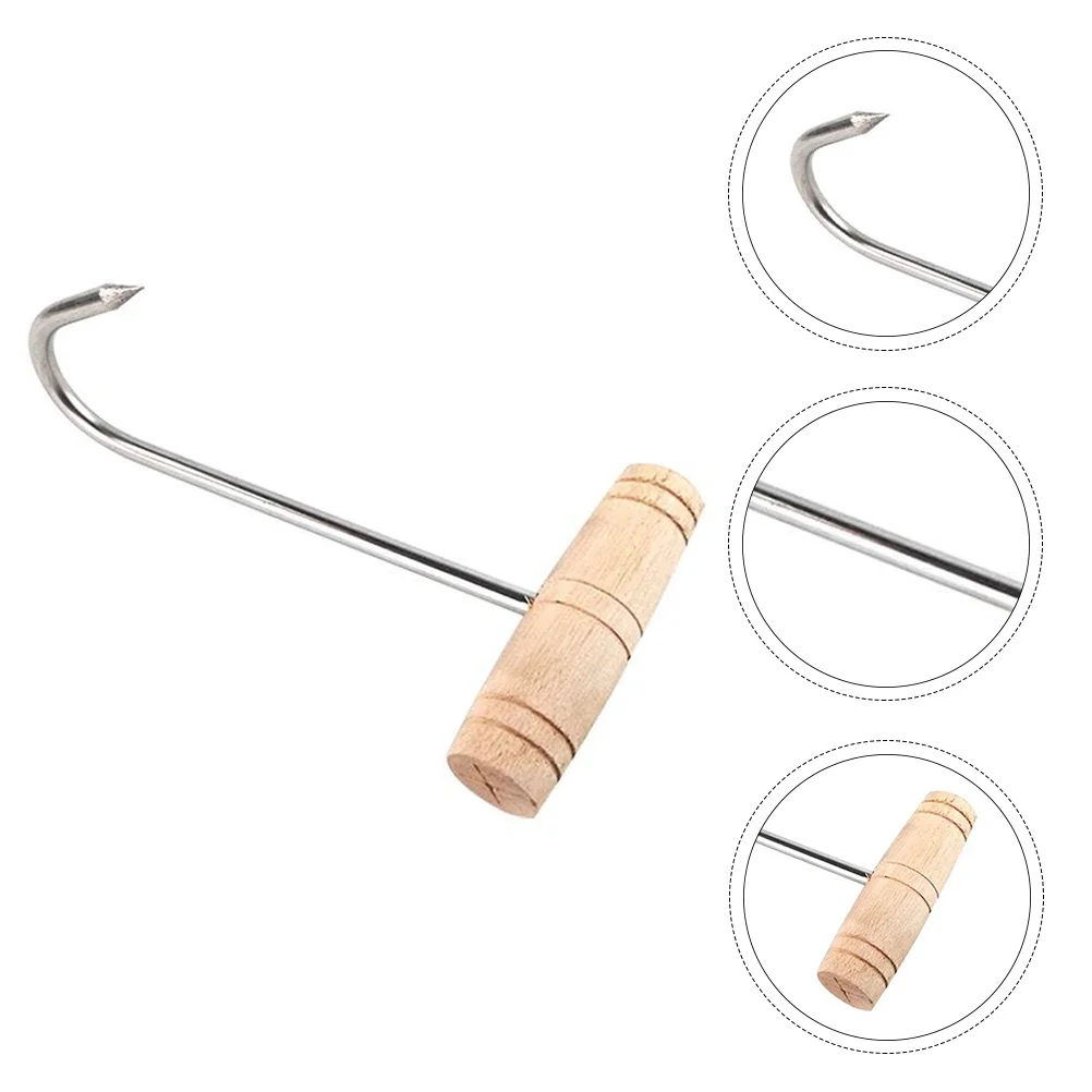 

Meat Hook Processing Butcher Hanger Clothes Hanging Rack Tool Cooking Wood Stainless Steel Hooks