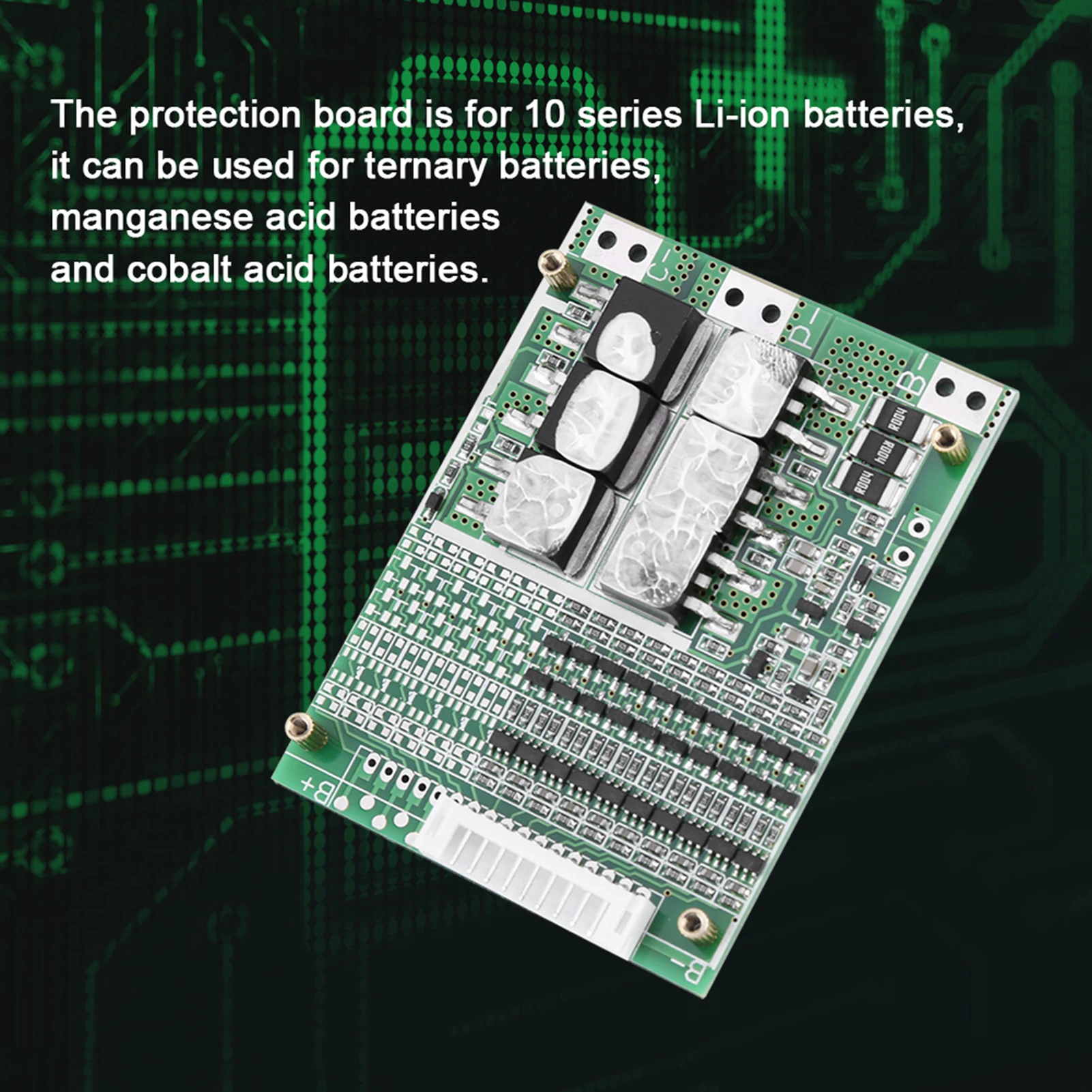 36V 35A 10S Li ion Battery BMS Protection Board PCB for Ternary Cobalt Cells with Balancing