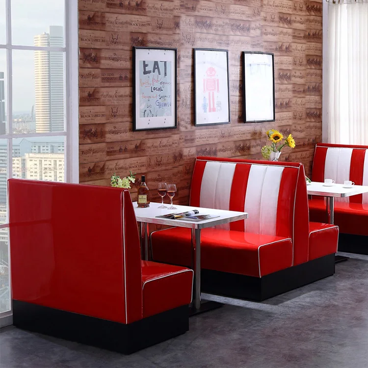 Multiple Color Retro Restaurant Dining Coffee Shop Bar Booth Cafe PU Restaurant Leisure Sofa Restaurant Booth