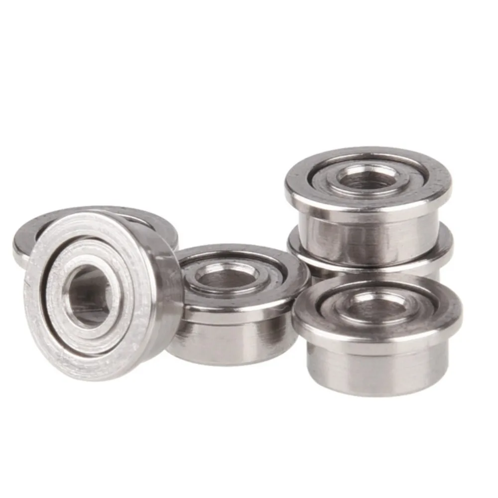 10PCS Micro Bearing Inner Diameter 1.5 2 3 4MM Flanged Deep Groove Ball Bearings